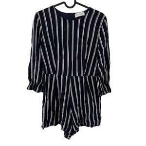 2/$15 Ces Femme navy and white stripe romper